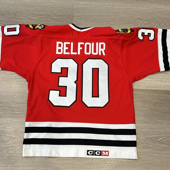 Vintage Chicago Blackhawks Ed Belfour CCM Hockey Jersey Size M - Picture 3 of 10